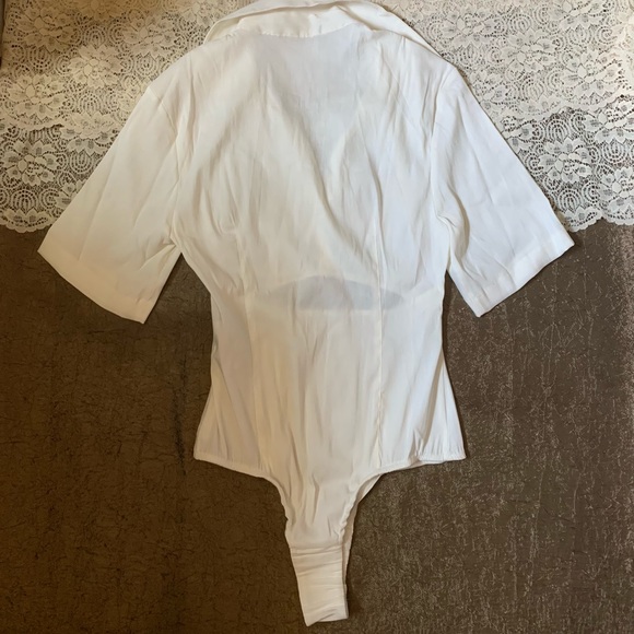 ZARA STRETCH LINEN BLEND CUT OUT BODYSUIT. - Picture 9 of 11